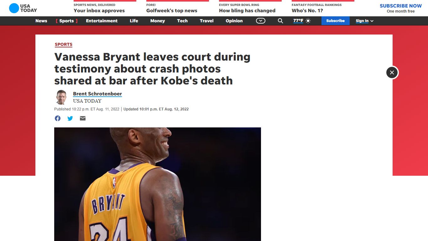 Kobe Bryant photos trial: Widow leaves during disturbing testimony